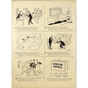 Statler Hotels "Pittsburg William Penn will fit you to a T"Vintage Print Ad 1948